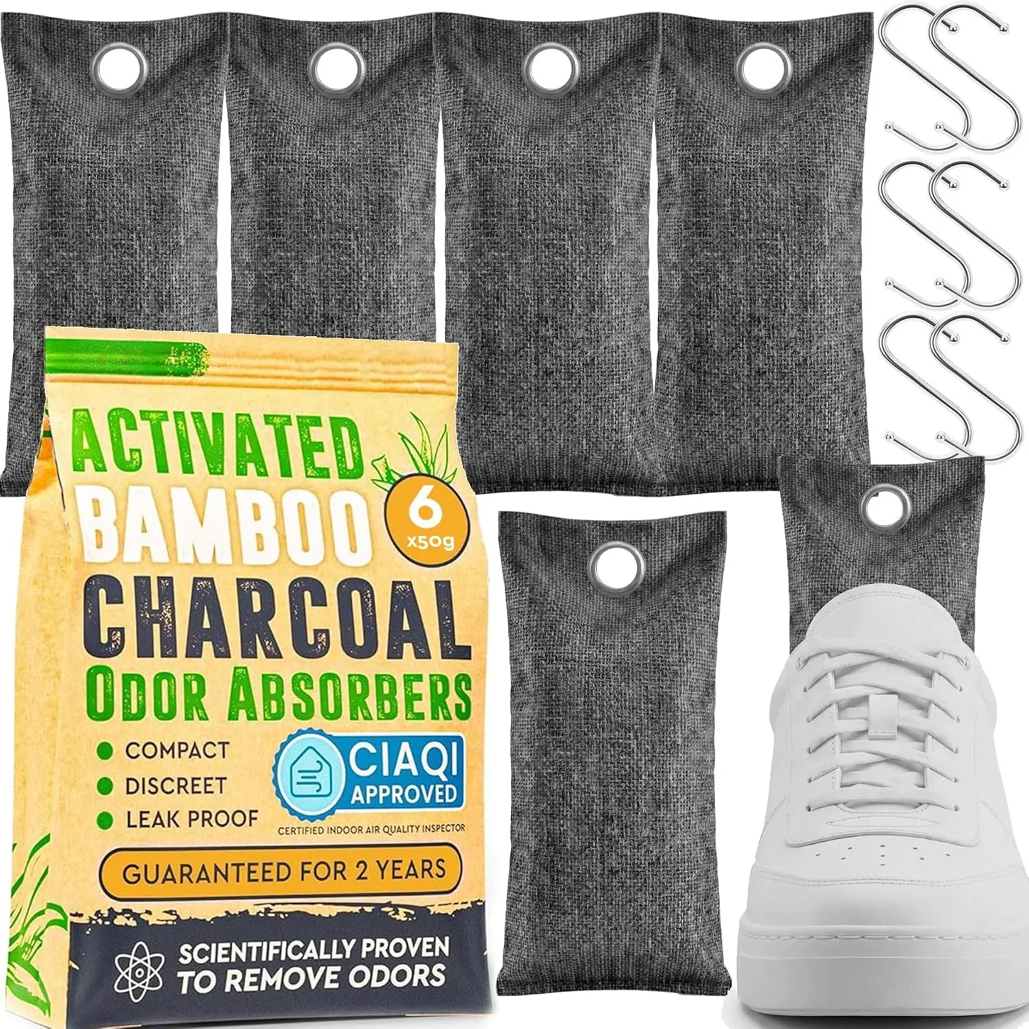 Activated Charcoal Shoe Odor Elimination Bags. Remove  Odors in , Closet, Basement. 6 Activated Charcoal Bags Odor Absorbers for .  Charcoals Air Purifying Bag Charcoals Deodorizer