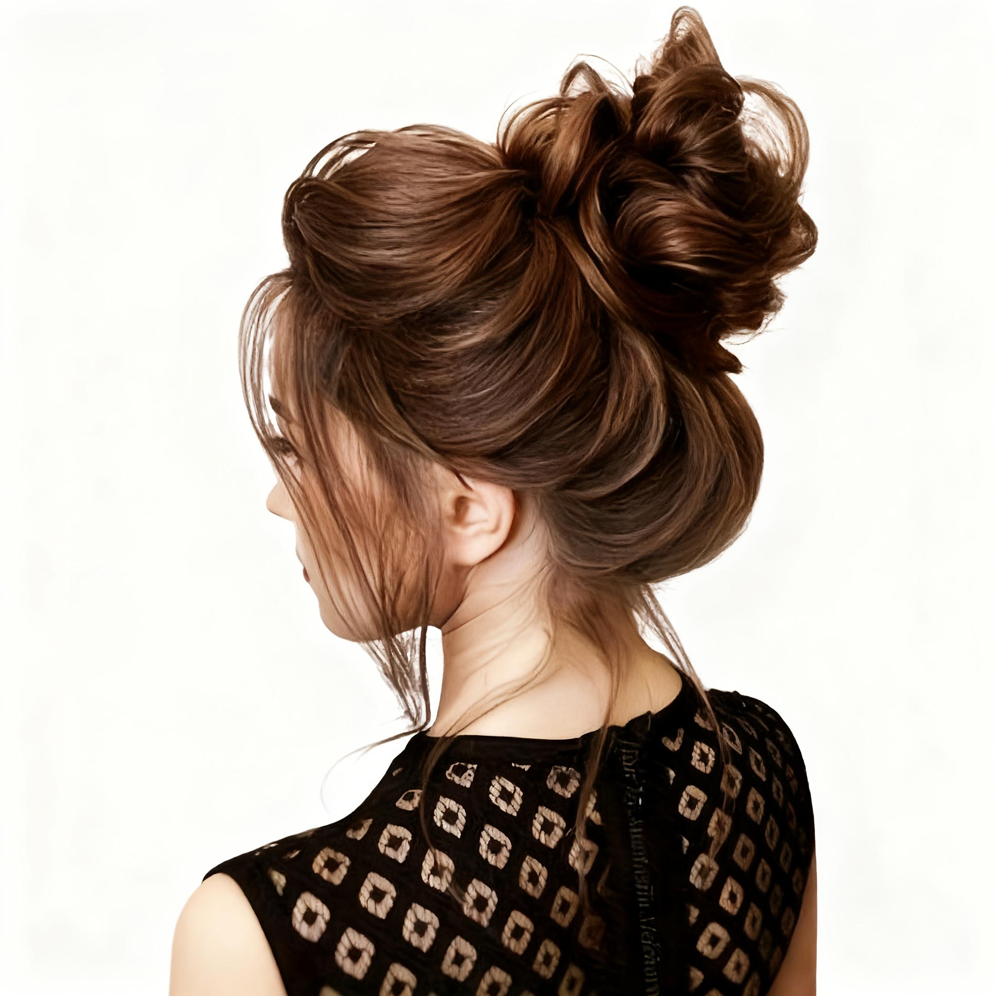 Casual Fluffy and Flowing Hair Bun - 6inch Clip-In Ponytail Hairpiece|Voluminous hair ring, fashionable messy updo accessory, quick hairstyle refresh, Korean trend, Valentine's Day women's wig