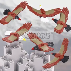 6PCS MOC Animals Eagle Building Blocks Parts Compatible with 7172 DIY Construction Jungle Bricks Model Kit Accessories