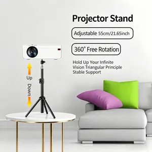 55cm Universal Projector Tripod, Adjustable Height Iron Stand, 1/4 Inch Metal Ball Head, Corrosion-Resistant Accessory, for LCD Projectors, Cameras, Phones
