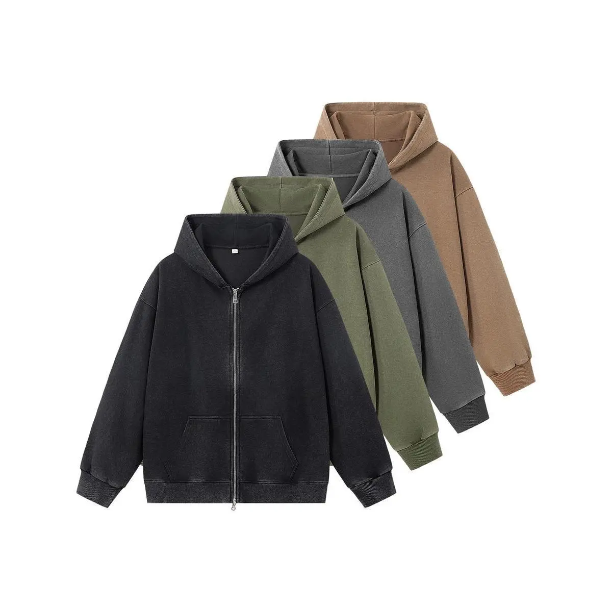 Men's College Style Zip-Up Hoodie, Casual Solid Color Polyester Sweatshirt with Long Sleeves, Warm Breathable Jacket for Outdoor Casual OOTD, Menswear, Longsleeves, Breathable Fabric, Medium Length, Outdoor Ready, Zipper, Plain, Tops