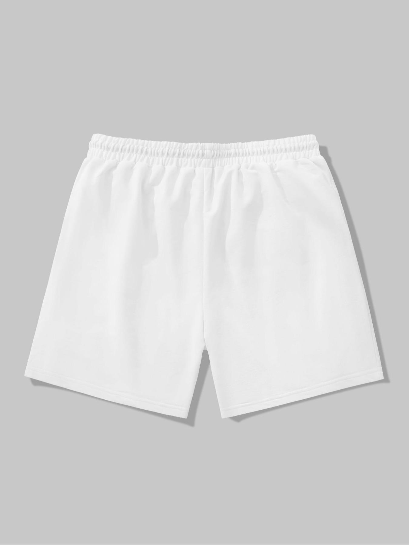 Men's Fashion Casual Cool Breathable Gym Shorts, Fitted Long Regular Fit, Elastic Waist, Street Style H Type Graphic Pants