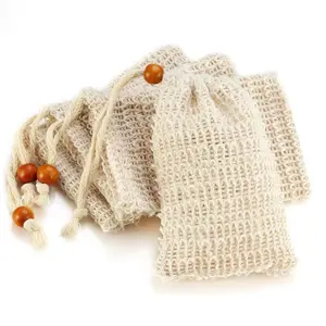 4 Pack Natural Sisal Soap Bags – Eco-Friendly Exfoliating Soap Saver Pouches for Shower & Bath