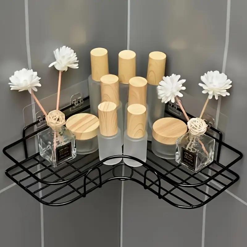 Corner Bathroom Shelf Set, No-Drill Triangle Organizer Rack for Bathrooms & Kitchens, 1 Piece/2 Pieces Storage Box Cabinet Shelf for Bathroom Decor Supplies