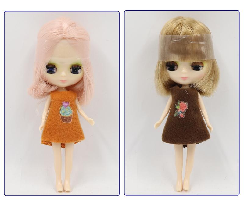 DBS blyth mini doll 10CM BJD normal body doll cute girls gift anime toy random dress