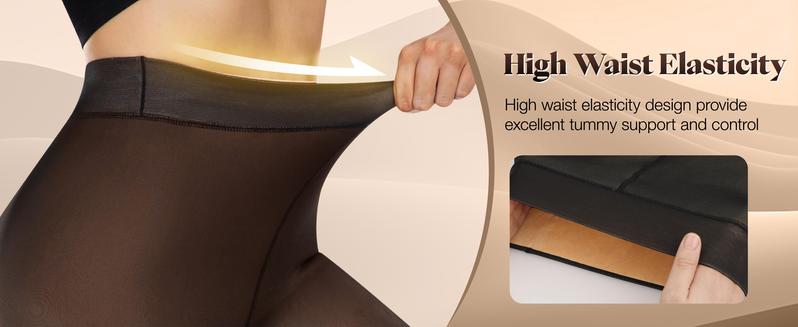 THE ORIGINAL! 5 SHADES • SIZE S - 3XL • MAGIC FLEECE LINED LEGGINGS • CLOSED FOOT - Fleece Tights Available in Plus Size and Light to Brown Fur