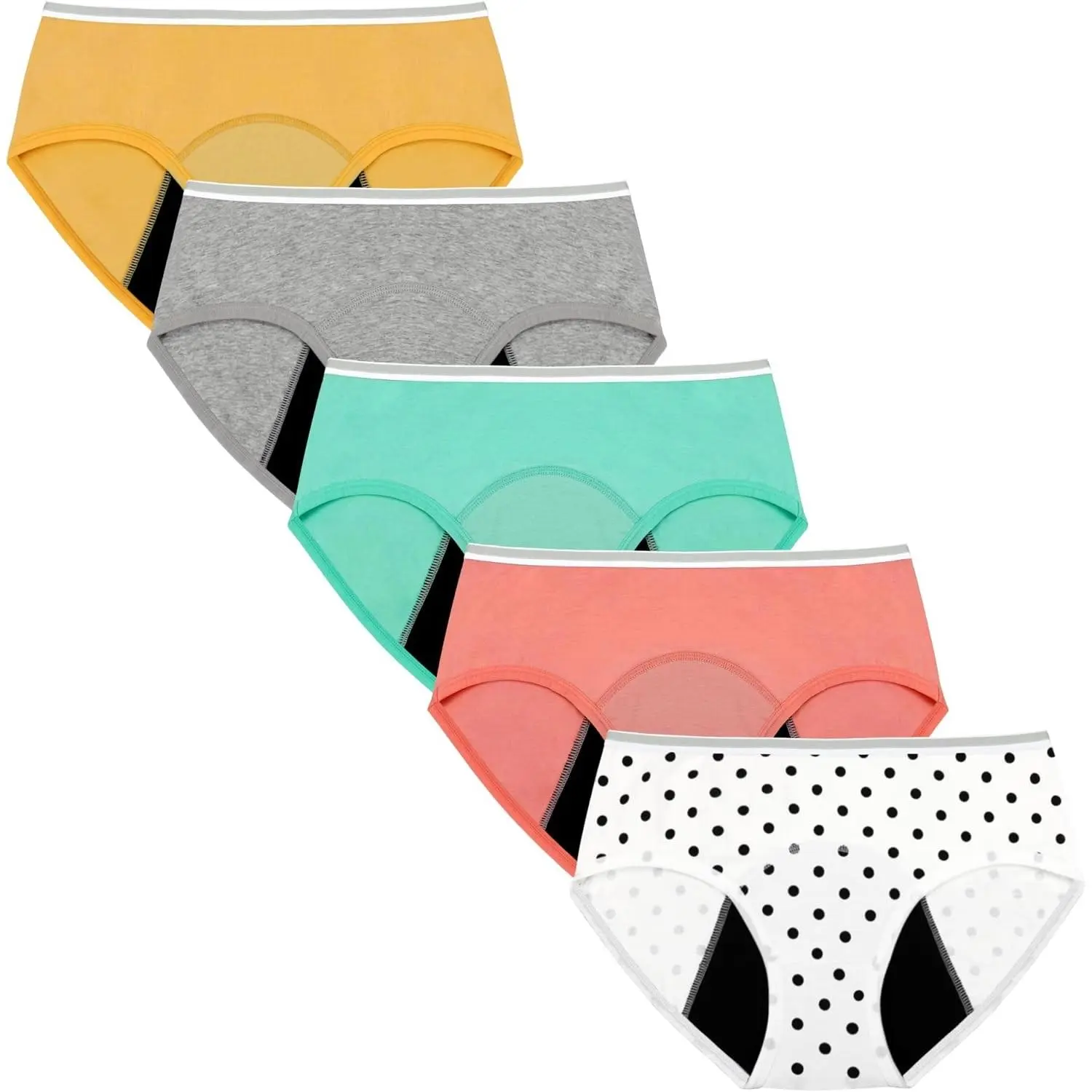 Teen Girls Period Panties for Heavy Flow - High Absorbency Menstrual Leakproof Briefs, First Period Starter Underwear