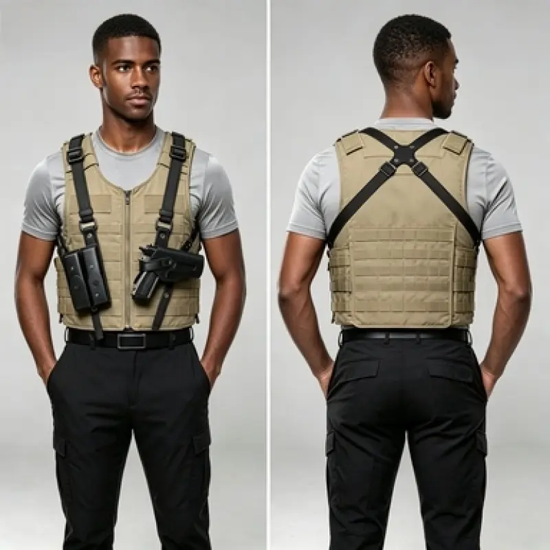 Shoulder Holster Universal Vertical Holster Adjustable for Concealed Carry with Dual Magazine Pockets - Fits 1911, Glock 17/19/23 and most handguns - For Right Handed Use Outdoor Survival Tools Survival Kit tiktokshopspringglowup