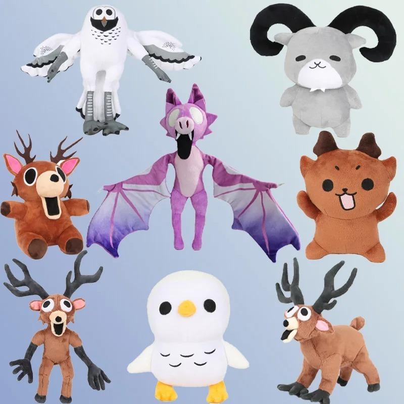 Minecraft Animal Plush Complete Set, 8 Styles Soft Owl Bat Goat Deer Stuffed Dolls, Cute Game Plushie Gift for Fans & Kids