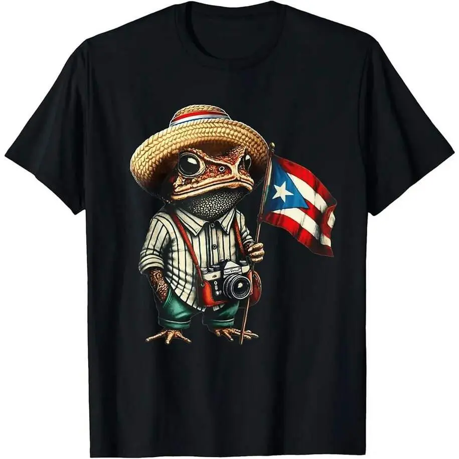 Coqui Frog Puerto Rico Puerto Rican Flag Taino Boricua T-Shirt