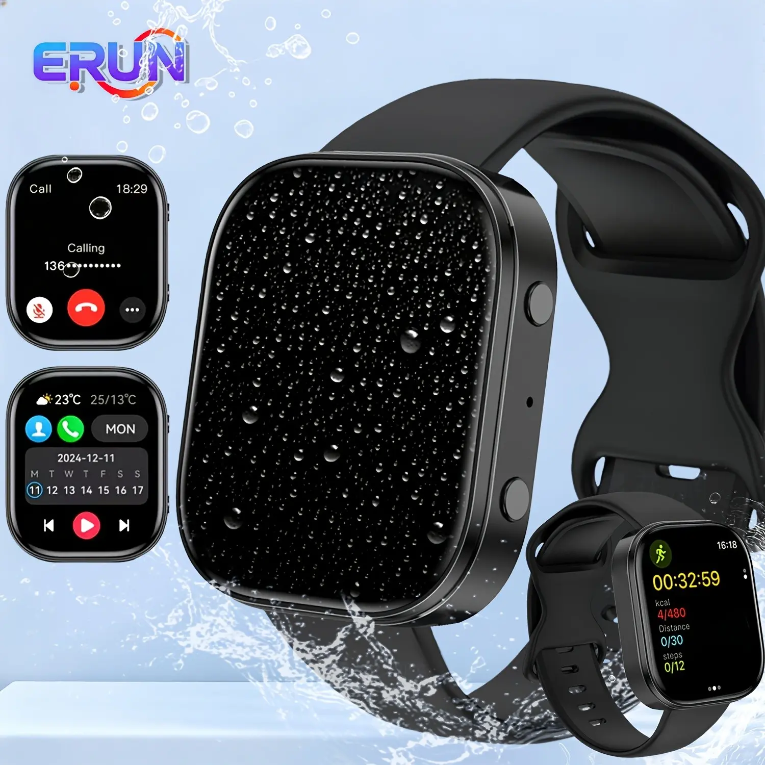 2026 Smartwatch/handband, Waterproof IP68, Wireless Call, Multi-Sport Modes, Music Control, Sedentary Reminder, USB Charging, Compatible with iPhone and Android