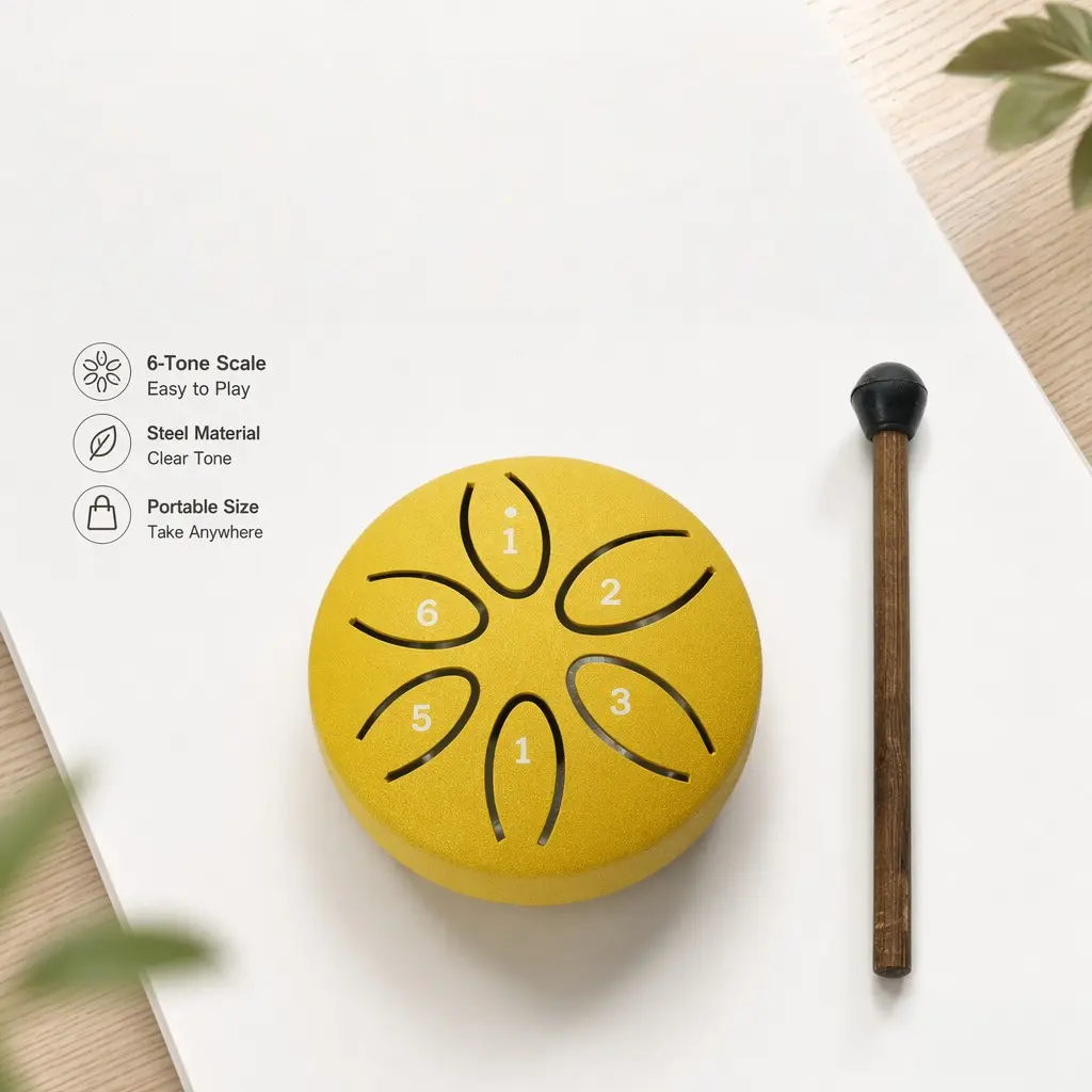 Beginner Ultra-Compact Ethereal Drum, Portable Musical Instrument, Ideal for Beginners, Easy to Use, Compact Design, Perfect for Practice