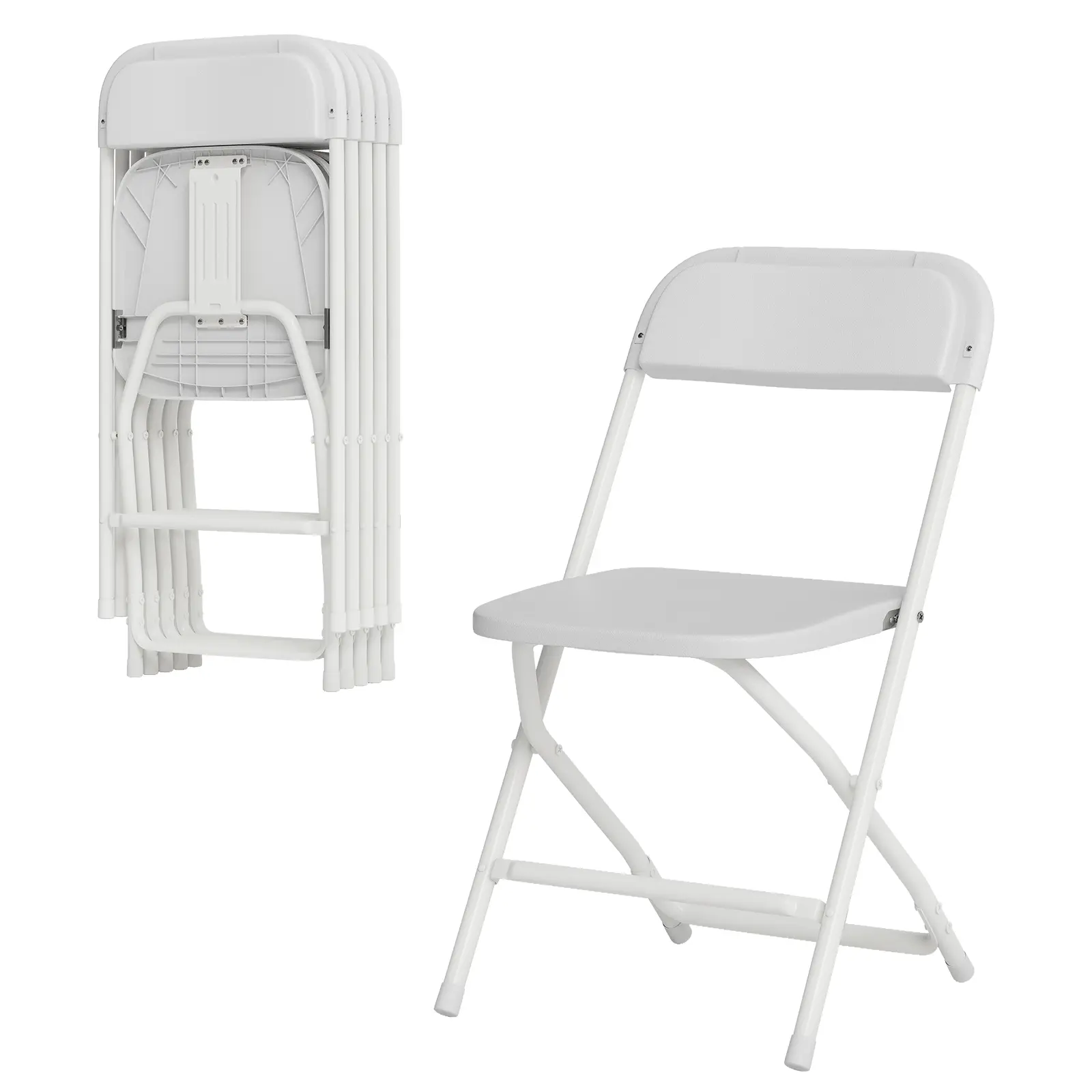Heavy-Duty 6-Pack Folding Chairs – Stackable, Non-Slip Feet, 380 lbs Capacity, Ideal for Home, Kitchen & Parties
