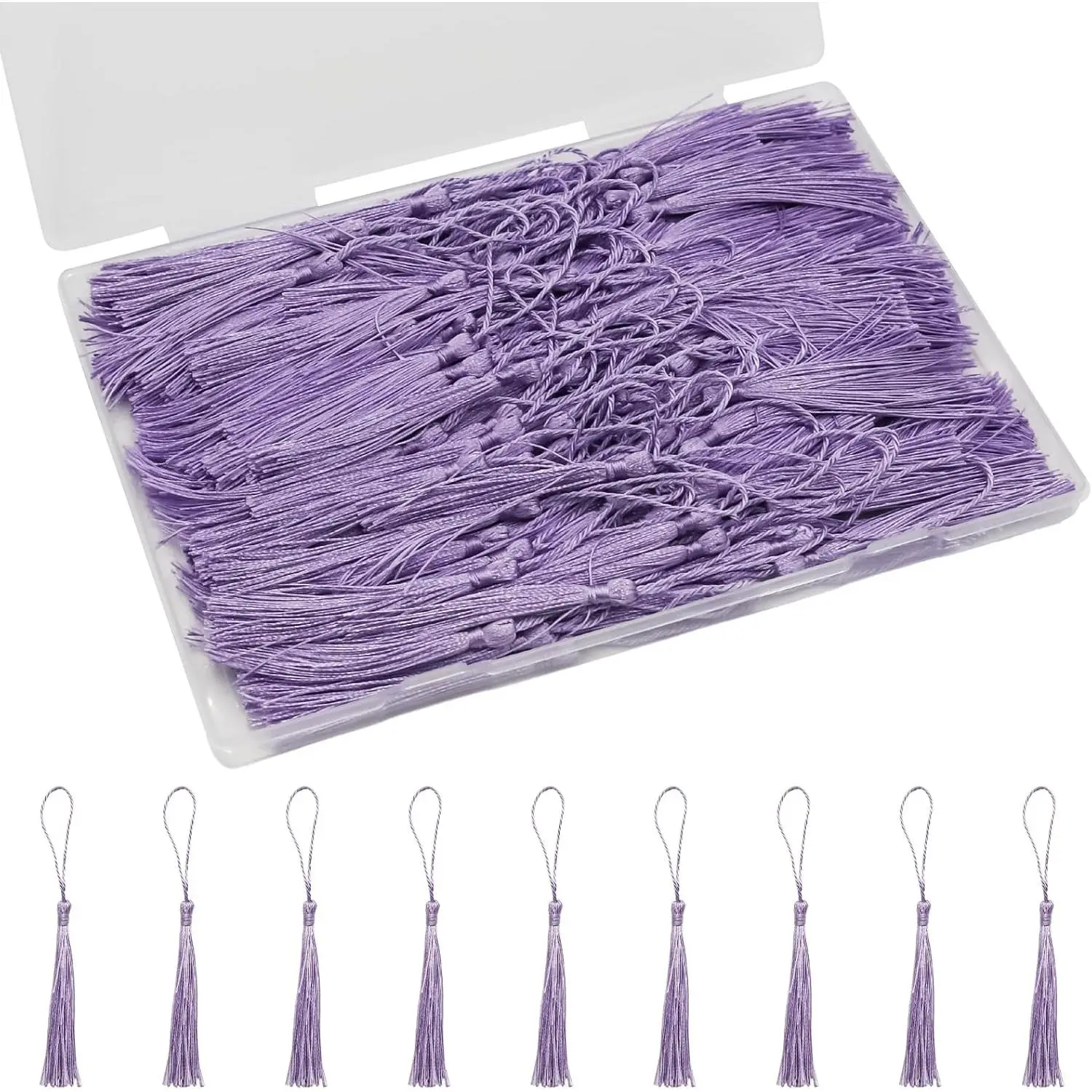 150 count  Mini Tassels, 13cm/5 Inch Bookmark Tassels for DIY Crafts (Light )
