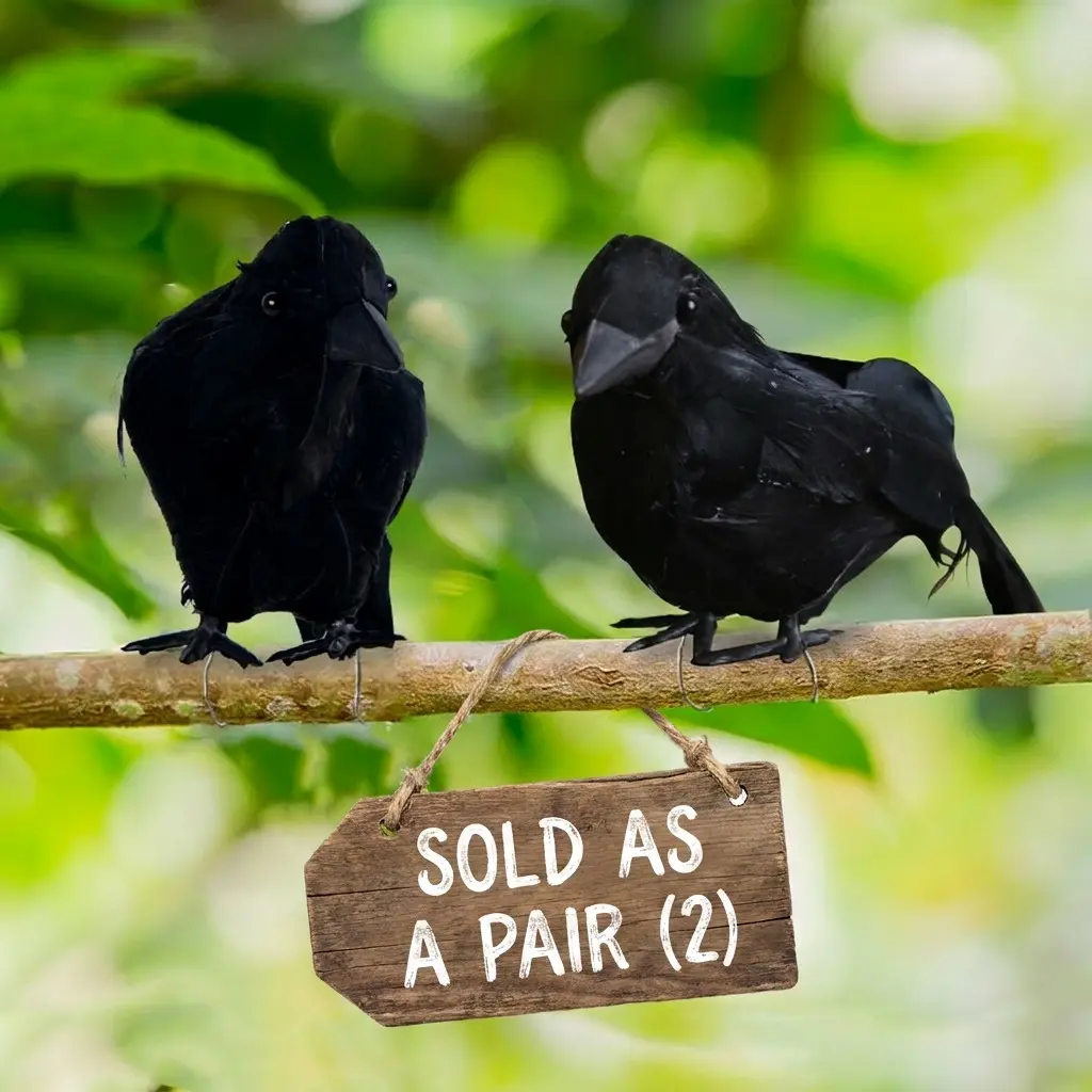 Halloween Realistic Feather Crow Desktop Decoration, Crow Photography Prop, Farm Bird Deterrent, Western Festival Item
