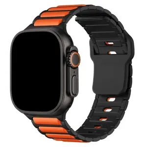 Magnetic Two-Tone Silicone Watch Band for Apple Watch