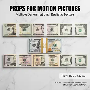 Durable Prop Money $100 Bill Set, Ideal for Party Events, Wedding Celebrations, TV & Music Video Productions, Photo Shoot Backdrops