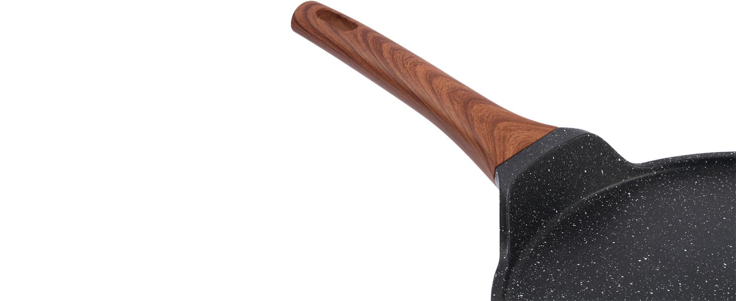 11 Inch Crepe Pan with Spreader, Nonstick Ceramic Flat Skillet Dosa Tawa Comales Para Tortillas Pancake Pan, PTFE & PFOA Free, Black