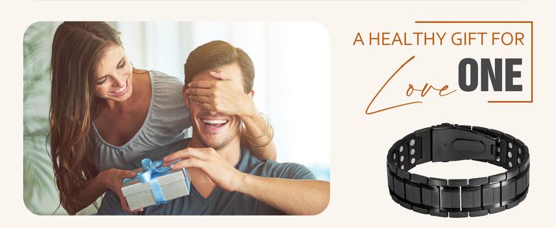 Jecanori 3X Magnetic Bracelets for Men, Mens Bracelet Stainless Steel with Strenth Neodymium Magnets & Sizing Tool(Black) Wearable