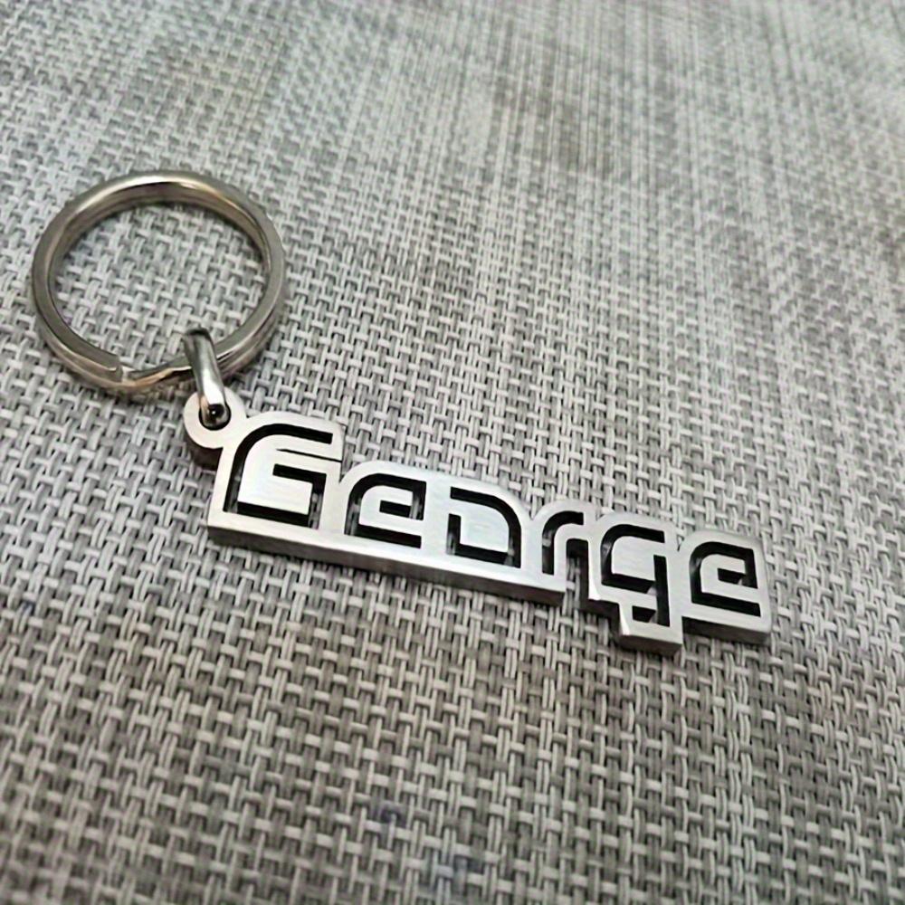 [Personalized Keychain Gift] Custom Personalized Name Keychain - Stainless Steel Fashion Style Durable Metal Ring for Everyday Use - Ideal Father's Day Gift