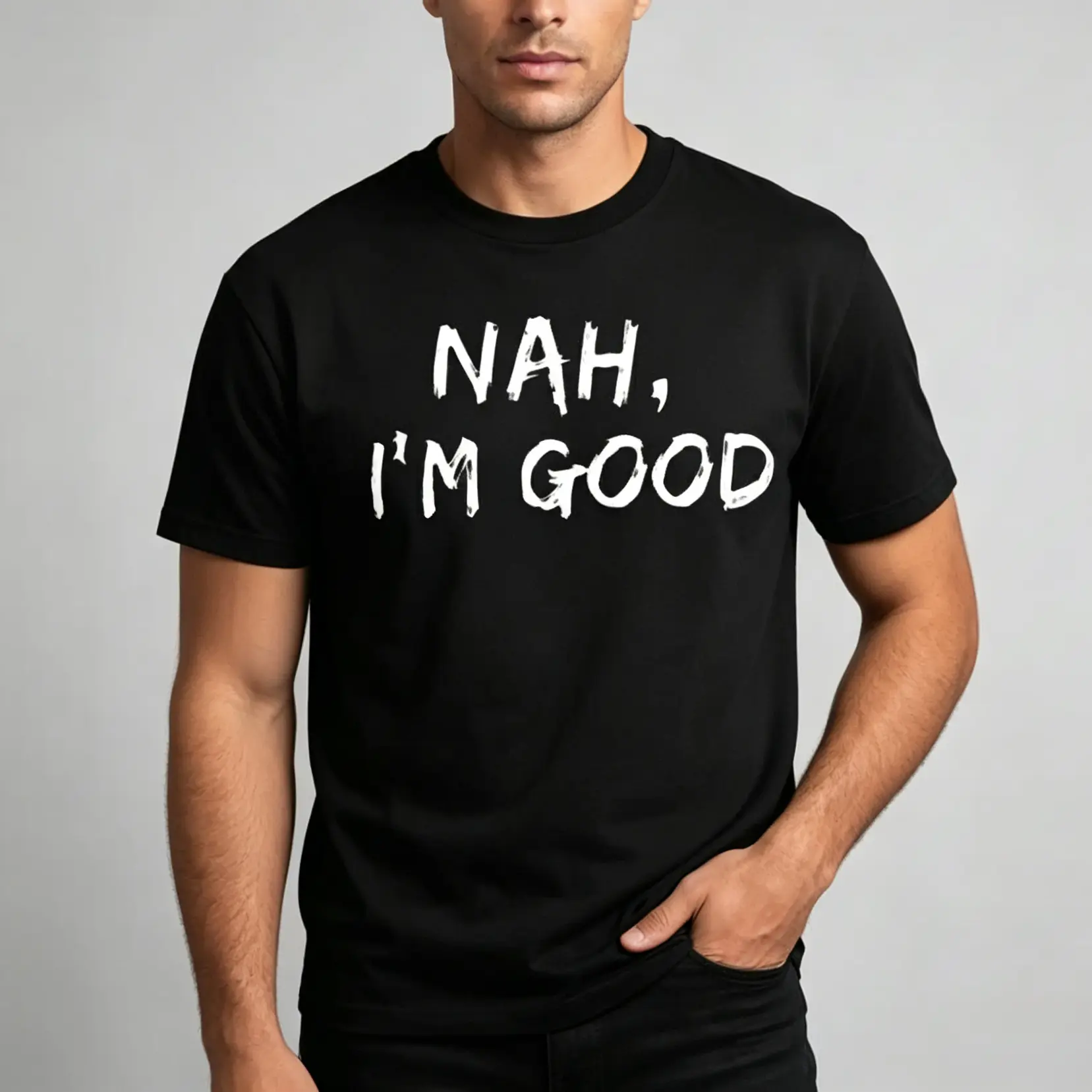 Men's men's casual T-Shirt with bold text print Graphic - Soft & Breathable Fabric, Durable Print, Everyday Comfort, Machine Washable, casual, urban