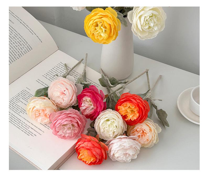 Artificial lily flowers, faux flower arrangements, bouquets for living room and dining table decorations, floral ornaments, peonies, high-end flower arrangements