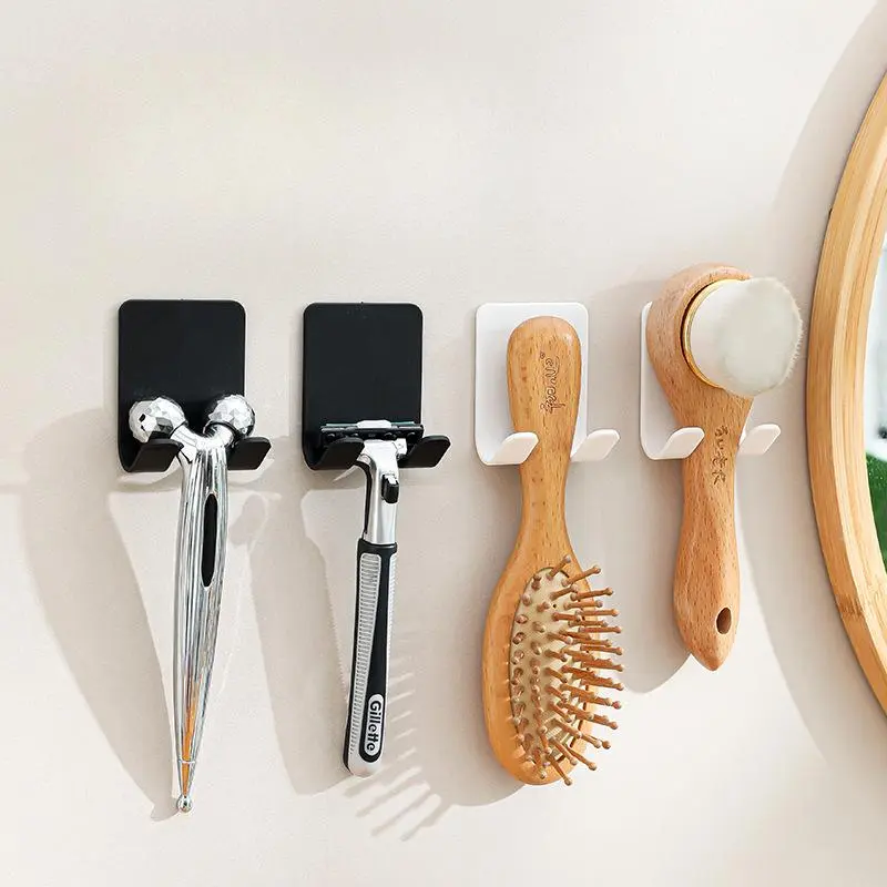 4pcs Multifunctional Razor Holder Storage Rack, Hole-Free Bathroom Bracket, Essential Beauty Accessory for Organizing Bathrooms