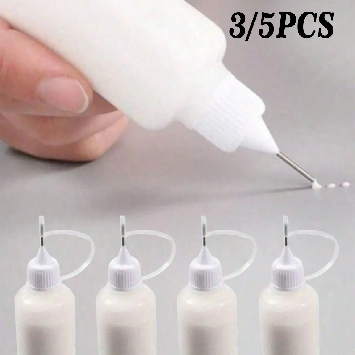 Empty Glue Bottle with Needle Precision Applicator, Reusable Liquid Dispenser, Easy Squeeze Applicator, Ideal for DIY Craft School Projects
