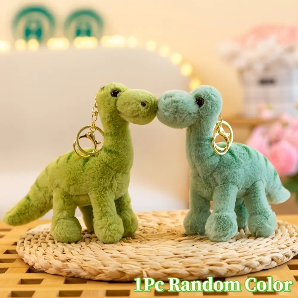 1Pc Soft Plush Long Neck Dinosaur Keychain, Random Color Mini Dinosaur Stuffed Doll Bag Charm, Car Rearview Mirror Hanging Ornament, Home Decor Pendant, Cute Gift For Valentine, Halloween, Mother's Day, Backpack Accessory For Teens, Girls, Couples And Fam