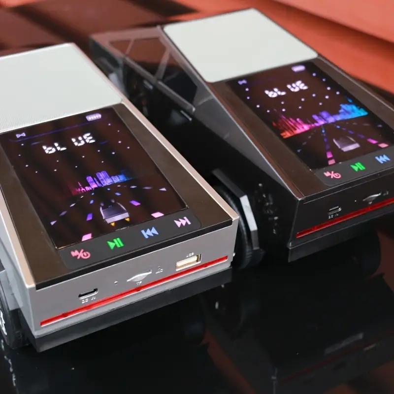 2026 personalized truck model speaker, dynamic color screen subwoofer wireless Bluetooth speaker, designed for car/truck/home/vehicle/party/outdoor model cars, suitable for various scenarios, Type-C interface, FM/TV tuner compatibility