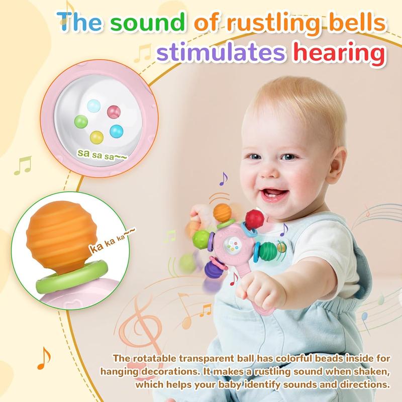 Baby Teether Rattle Toy, Baby Teething Toy, Baby Sensory Toy, Early Education Toy, Motor Skills Training Toy, Birthday Gift for Boys and Girls #TOP PICKS