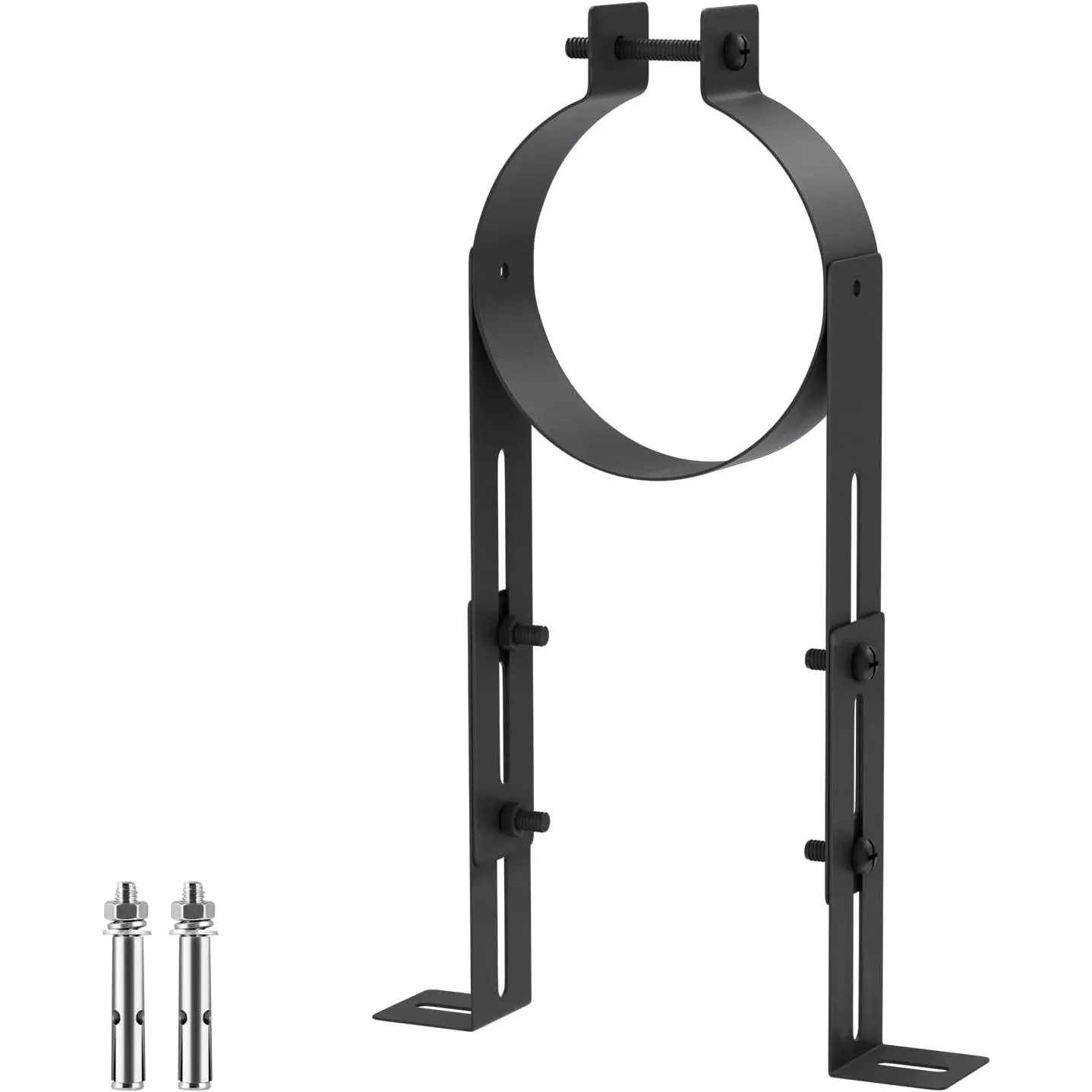 4 Inch Chimney Pipe Support Bracket, Adjustable Vent Wall Strap, Stainless Steel Stove Pipe Hanger for 4 Inch Single Wall Pipes