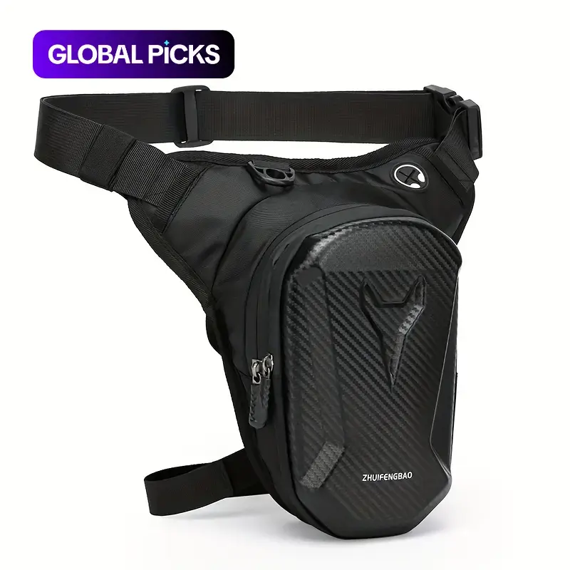 Waterproof Motorcycle Leg Bag, Adjustable Strap & Double Zipper Compartment Outdoor Riding Waist Bag, Durable Fabric Bag for Off-Road Bikes & Motorcycles