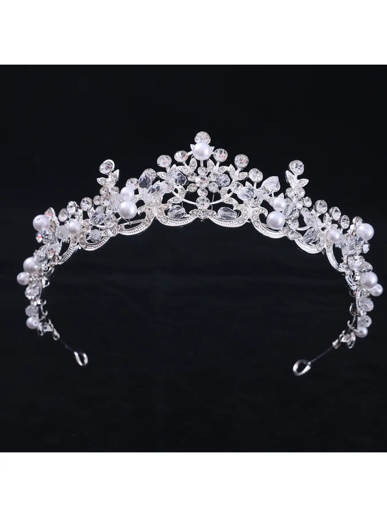 Bride Crown Headpiece Vintage Rhinestone Hairband Accessory Princess Goddess Handmade Beaded Tiara Birthday Hair Ornament