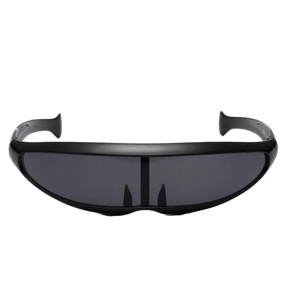 Futuristic Narrow Cyclops Visor Sunglasses, UV400 Mirrored Shield Eyewear for Festivals, Raves, and Streetwear