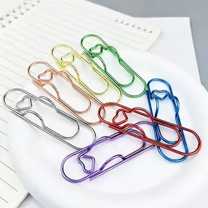 2026 New Random Color Metal Pen Clips,6/12/24Pcs Multi-use Pen Holder & Paperclips, Practical Stationery Accessories for Journal Notebook