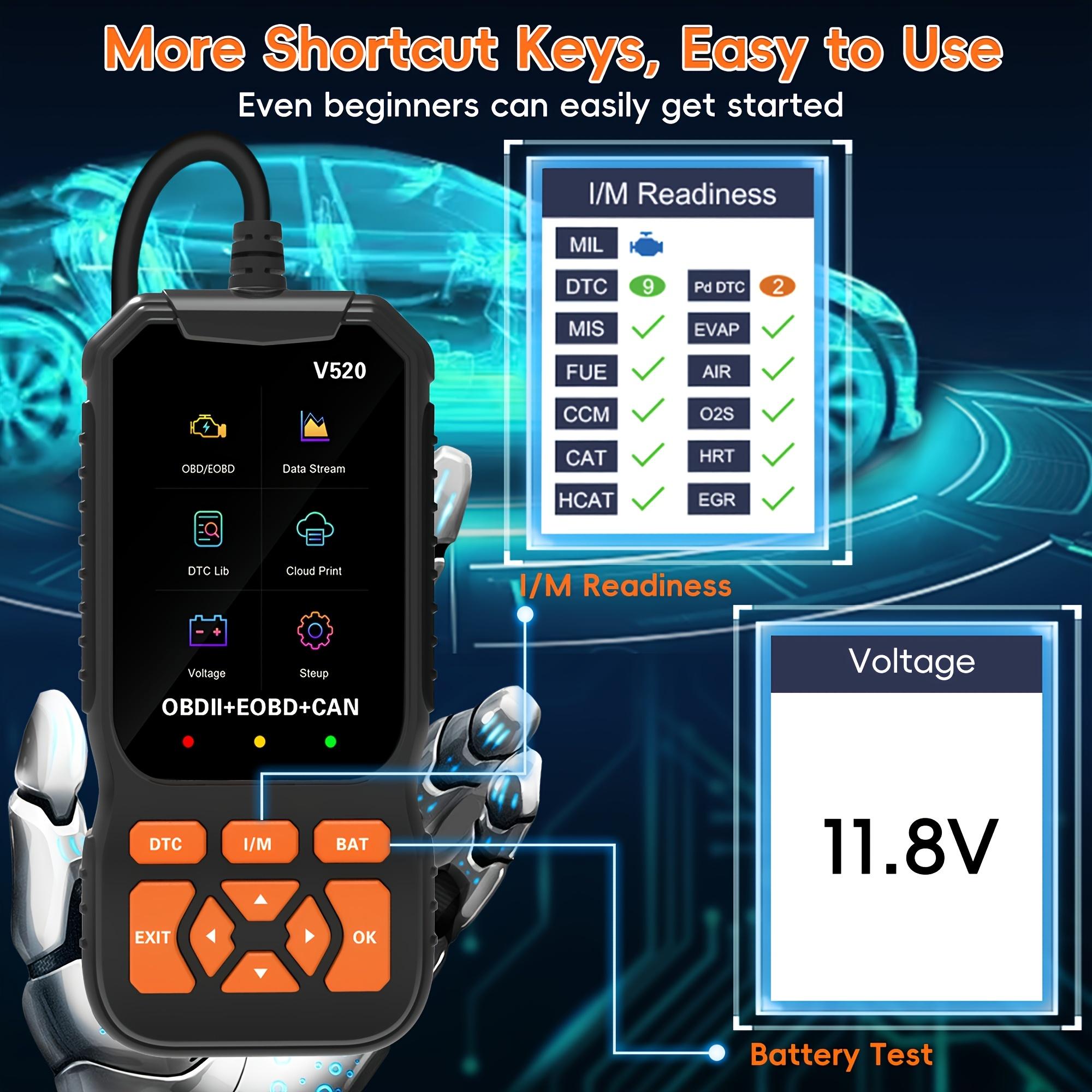 2026 Advanced OBDII/EOBD Car Diagnostic Scanner, Complete OBD2 Functions, Enhanced Engine Fault Code Reading and Reset, Fast OBD2 Fault Code Reader, Real-time Data Stream, 35901 DTC Library, with Battery Voltage Check, Fault Code Reset, Vehicle Maintenanc