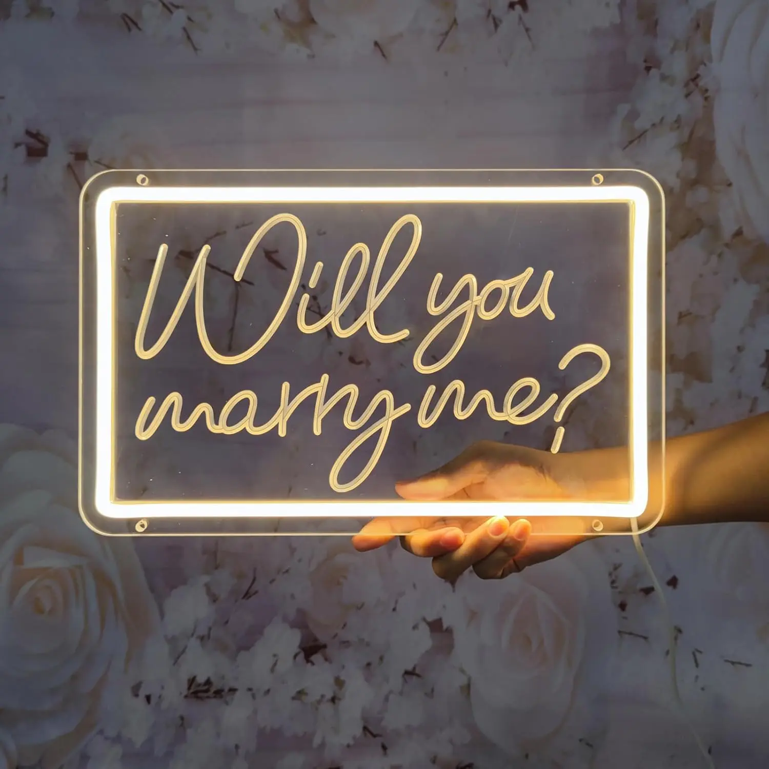 Will You Marry Me Neon Signs Decorations for Wall Decor, Marry Me Led Light Up Letters for Proposal Decorations, Wedding, Engagement Decor, Bridal Shower, Party, Room Decor, , 13.8*8.4 Inches