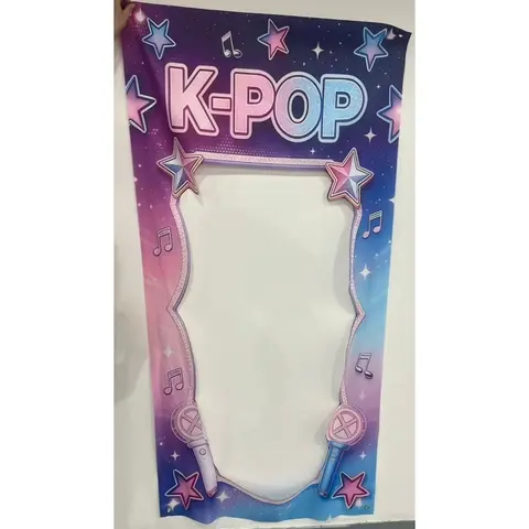 K-POP themed party photography props, made of polyester material, suitable for parties, birthdays, celebrations, room decorations, photography backgrounds, Photoshoot backdrops, backdrop banner
