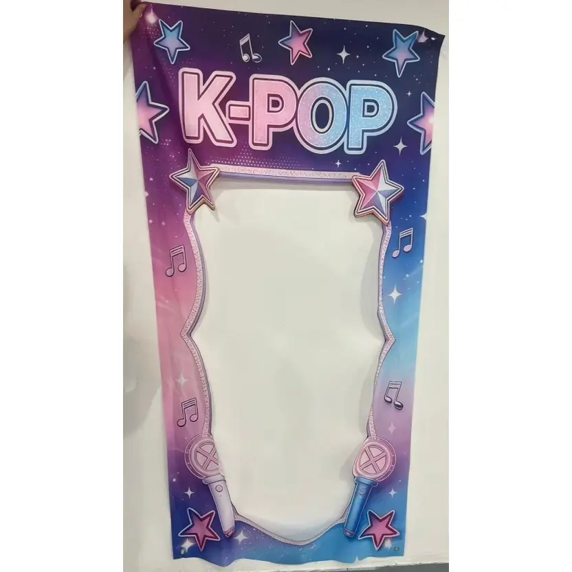 K-POP themed party photography props, made of polyester material, suitable for parties, birthdays, celebrations, room decorations, photography backgrounds, Photoshoot backdrops, backdrop banner