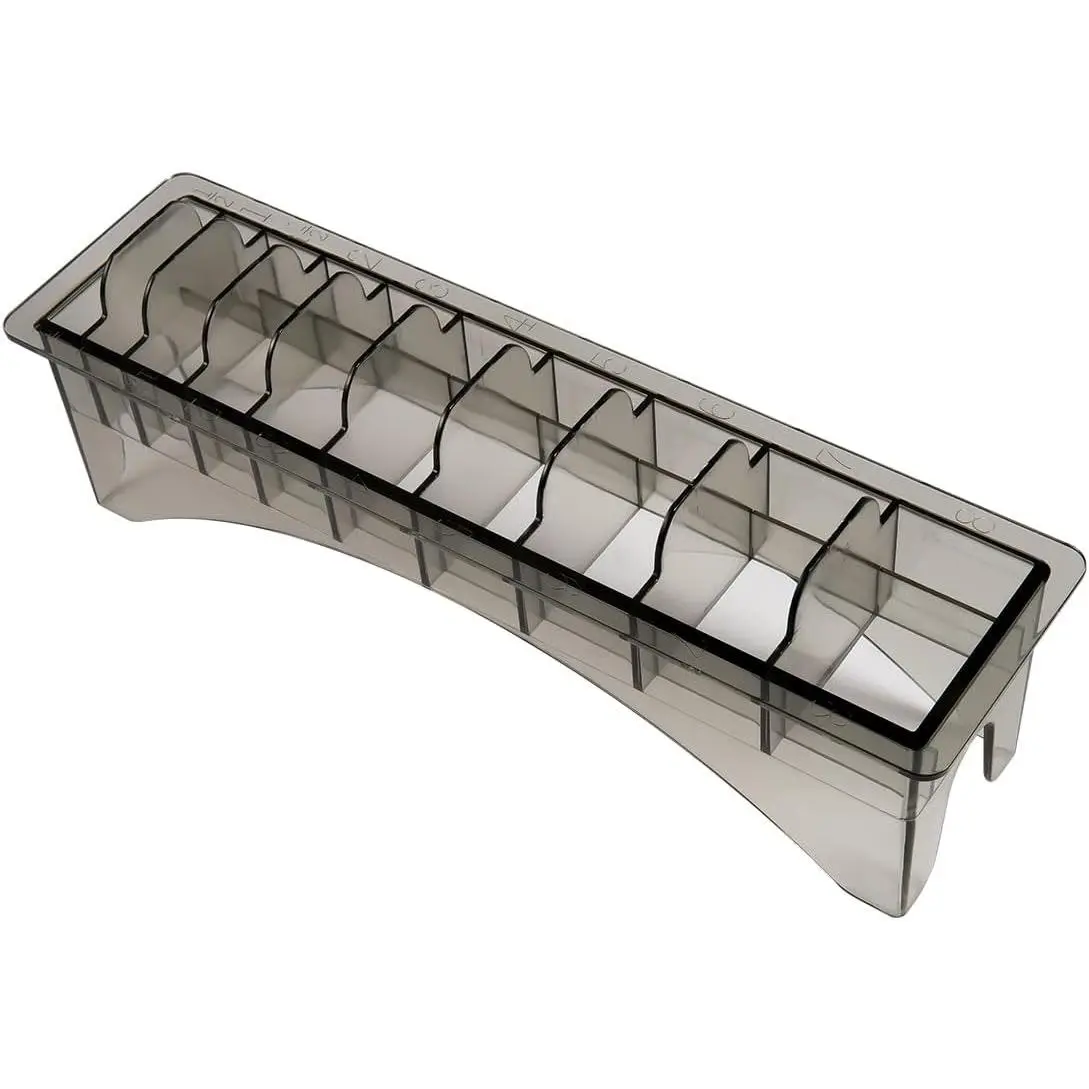 Clipper Guard Holder Organizer with 10 Slots, Black, Sturdy Polycarbonate Material