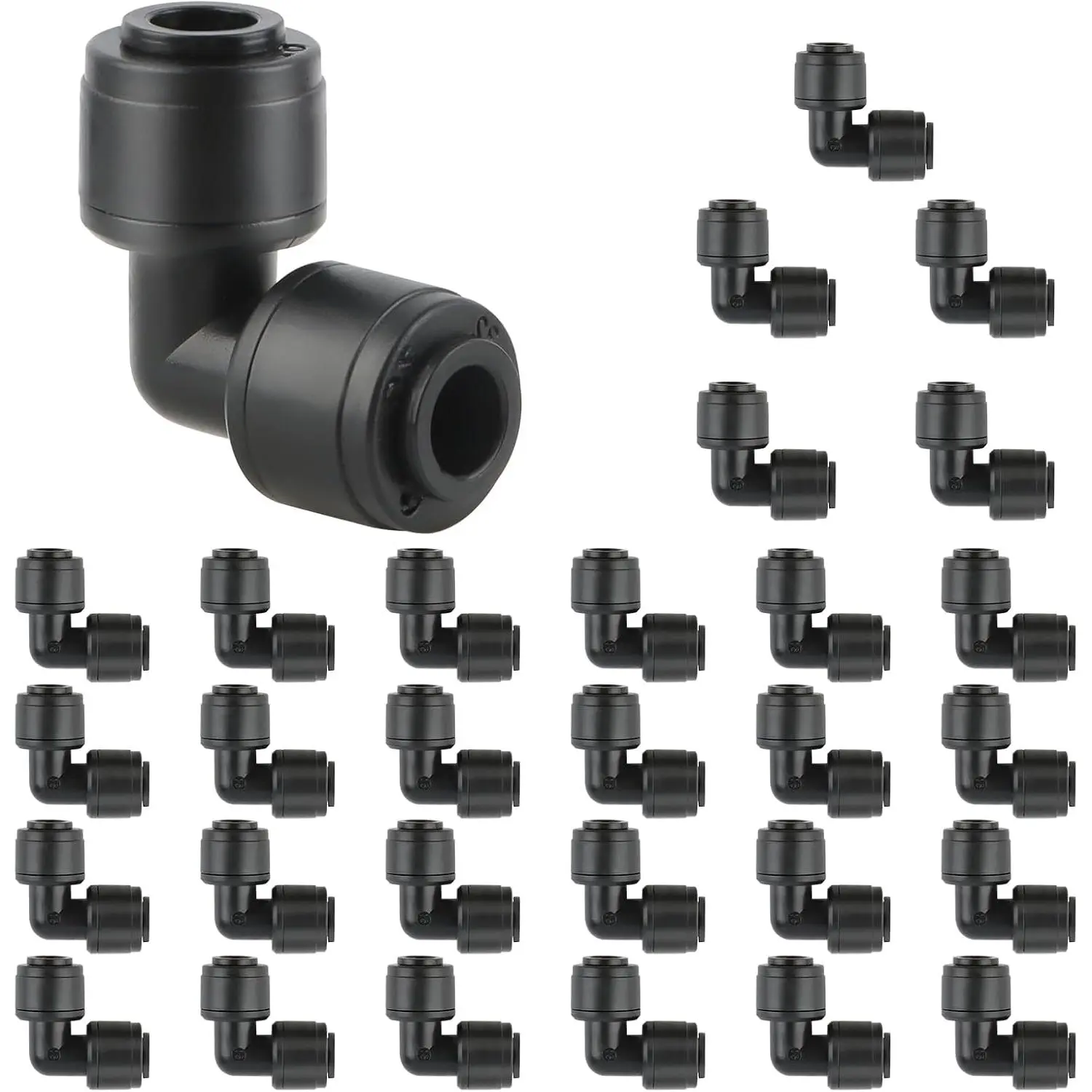 30Pack Quick Connect 1/4" Drip Irrigation Elbow Connector |  Barbed Elbow Fittings for 1/4" Irrigation Tubing Leak Free Fittings for Sprinkler or Drip Irrigation System