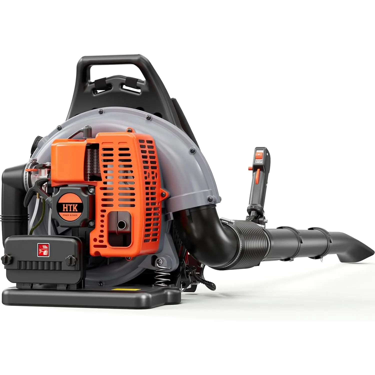 Backpack Blower, 63CC Gas Powered Leaf Blower with 665 CFM & 205 MPH for Commercial Lawn Care, Yard Debris & Snow Removal (Orange)