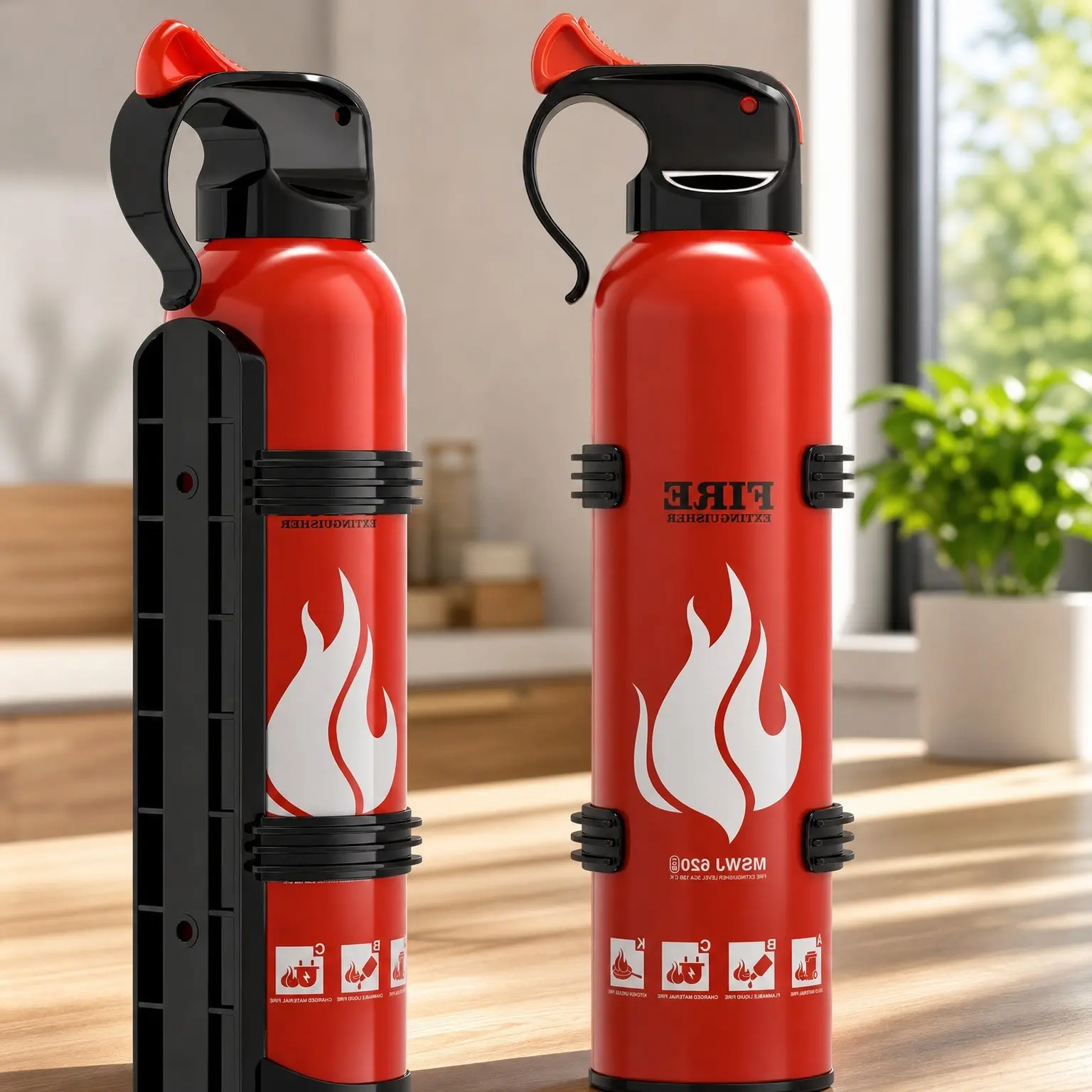 8-in-1 Portable Fire Extinguisher Spray (2 Pack) with Mount for Home, Car, Kitchen & Boat – Class A B C K, Non-Toxic, Prevents Re-Ignition, Easy CleanGift