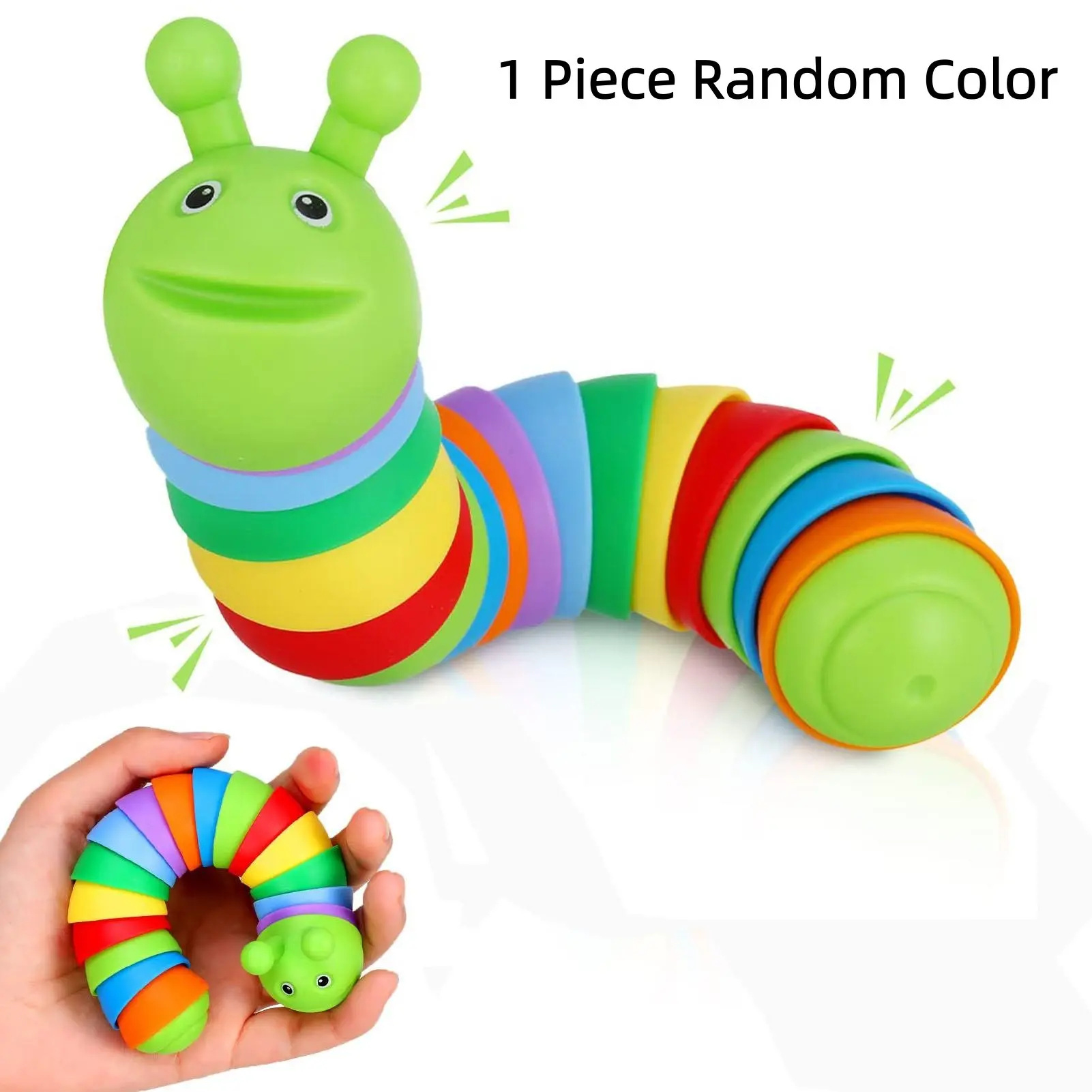 1 Piece Unique Caterpillar/snail Design Ornament, Stress Relief Fidget Elastic Gift, Cute 3D Worm Decor, Perfect for Friends and Family, Halloween and Christmas Gifts