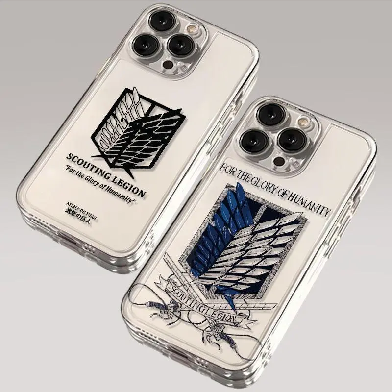 Hot Anime Attack on Titan Phone Case for IPhone 17 16 15 14 13 12 11 Mini Pro Max X XR XSMax 7 8 Plus SE20 Transparent Cover