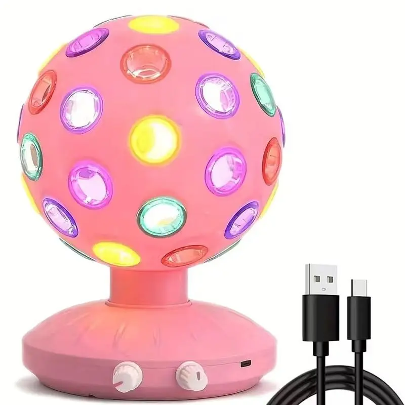 Colorful Disco Ball, LED Starry Night Light, 360° Rotation, Adjustable Speed & Brightness, USB/battery Powered, Party Atmosphere Lamp