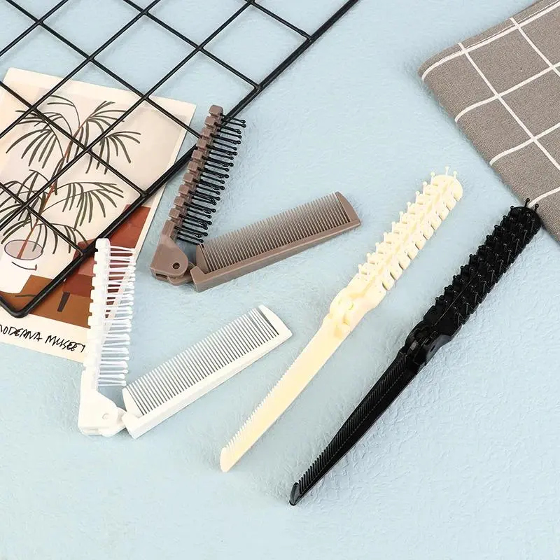 2 In 1 Travel Portable Foldable Fashion Hair Comb Anti-static Massage Hair Brush Compact Pocket Hair Comb Professional Hair Tool