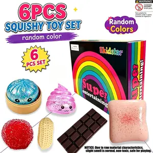 6pcs/set - Surprise Multi Style Blind Box Maltose Stress Relieving Toy Set, Creative Release Slow Rebound Pinch, Soft Sensory Toys for Relieving Stress Anxiety, Adult and Children's Party Gifts