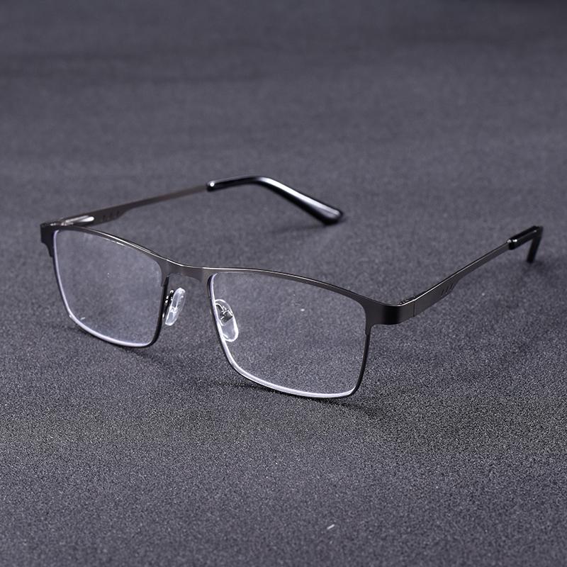 Mens Metal Reading Glasses Frame High Quality Square Presbyopic Spectacles Eyeglasses With Blue Light Lens+1.0 To +4.0